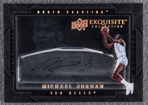 2011-12 UD "Exquisite Collection" Dimensions #D-MI Michael Jordan Signed Card